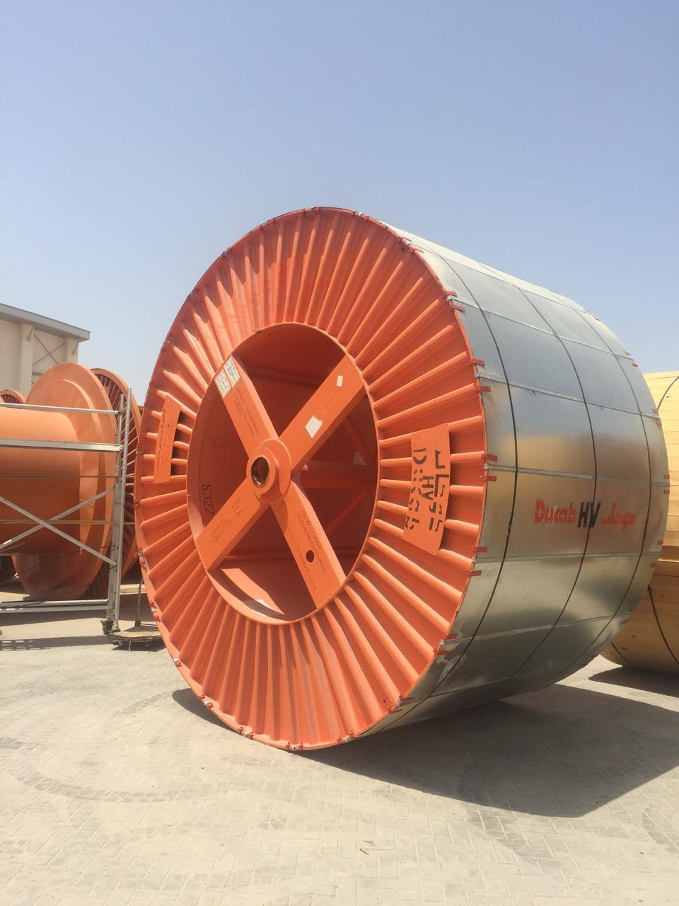 Finished HV steel cable drum wound and ready for dispatch
